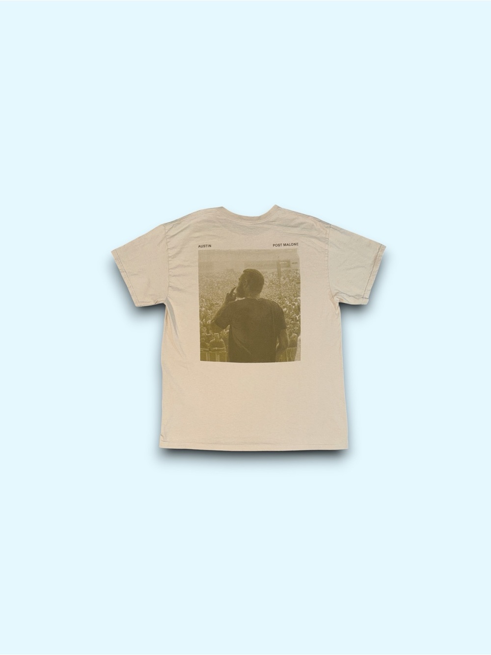 Austin Post Malone 2023 Tour If Yall Werent Here Id Be Crying Beige Shirt Mens L